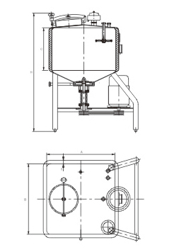 方形高剪切乳化罐結(jié)構(gòu)圖 方形高剪切乳化罐結(jié)構(gòu)圖